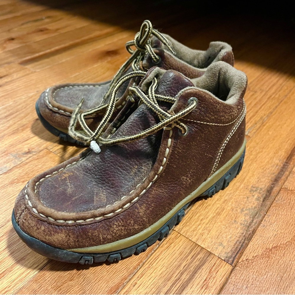 Thom McAn Brown Leather Casual Dress Shoes Mid Boot Work Boot Boys Sz. 1.5 - Picture 2 of 13